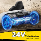 AIYAPLAY 24V Electric Go Kart, Drift Kart with Adjustable Seat, Slow Start, 5-Point Harness, Music, Horn, for 6-12 Years, White - anydaydirect