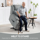 HOMCOM Eight-Point Massage Electric Lift Chair - Light Grey - anydaydirect