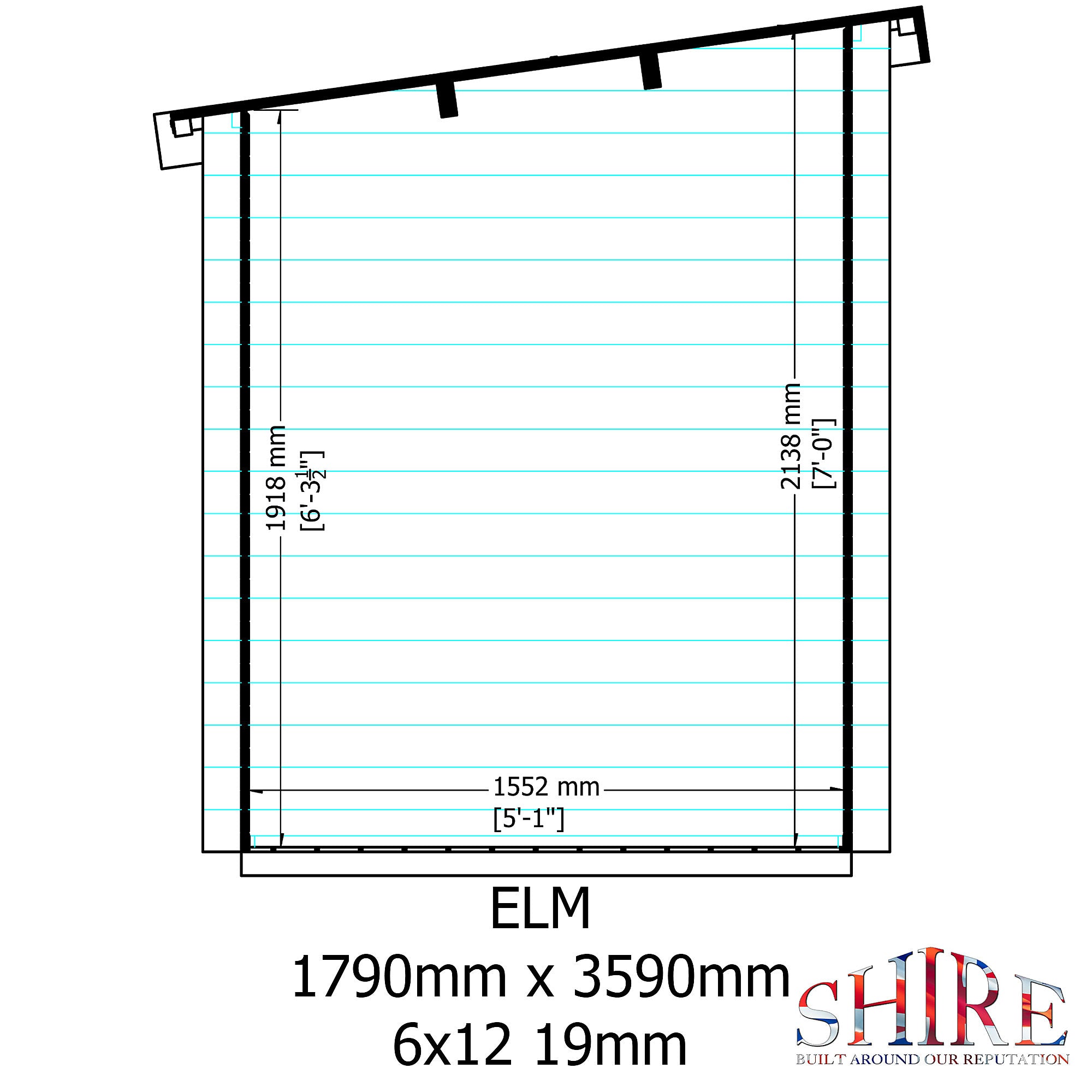 Shire Elm 6x12 Log Cabin