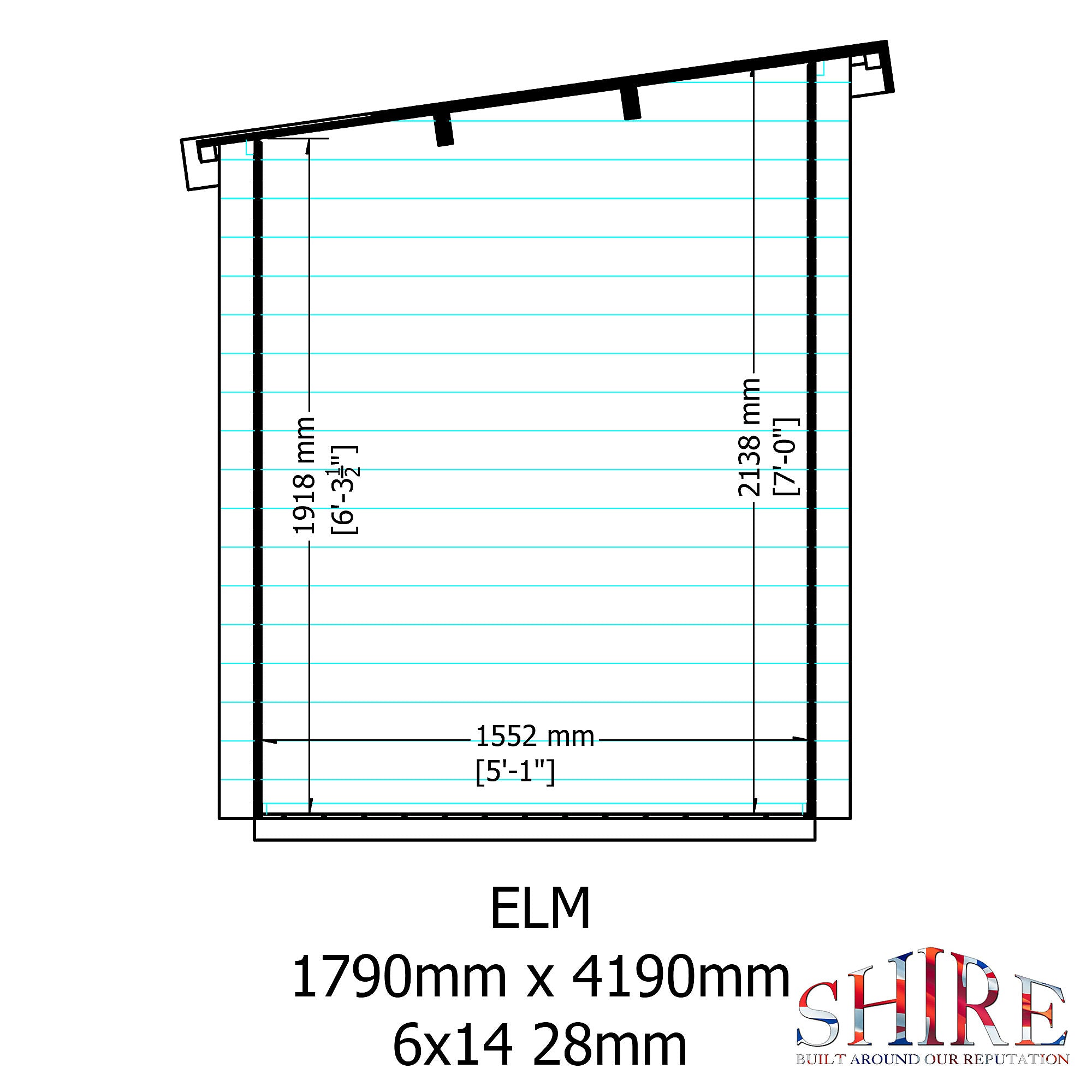 Shire Elm 6x14 Log Cabin