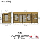 Shire Elm 6x17 Log Cabin