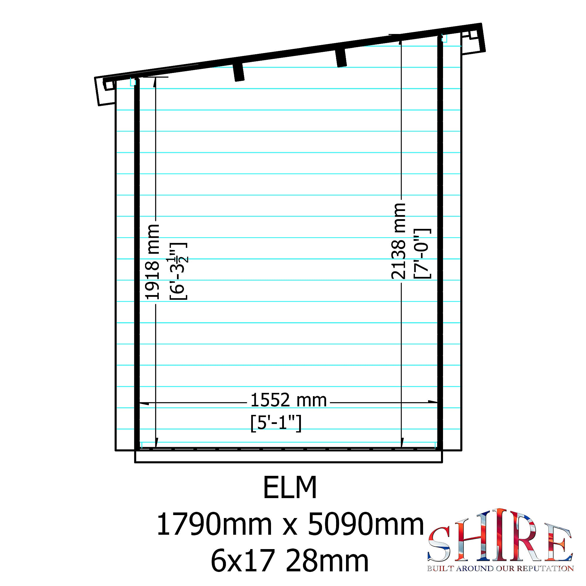 Shire Elm 6x17 Log Cabin