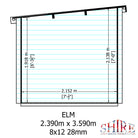 Shire Elm 8x12 Log Cabin