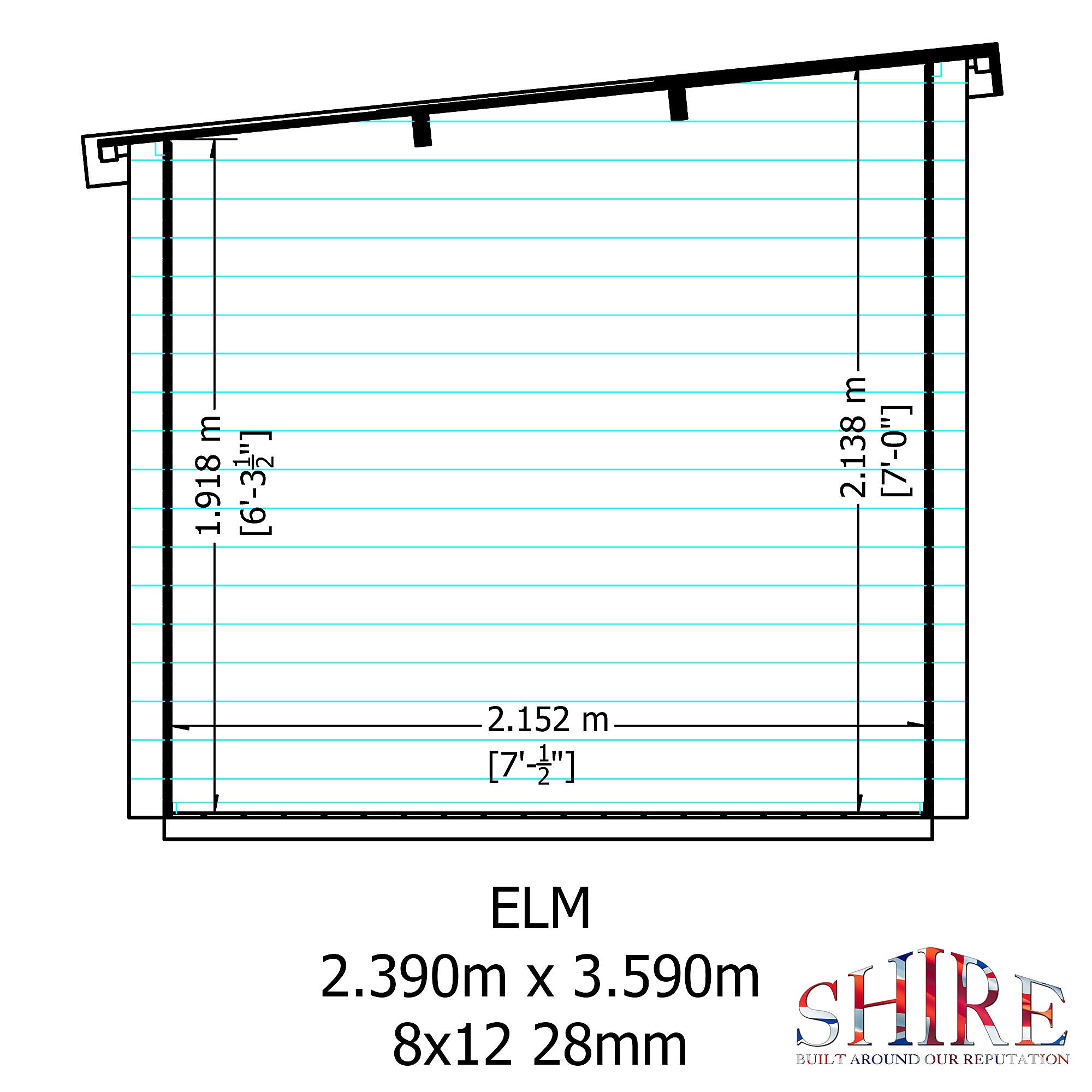 Shire Elm 8x12 Log Cabin