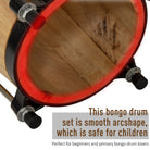 HOMCOM Wooden Bongo Drum Set ?7.75" & ?7" w/ Drum Head, Percussion Instrument, Drums, Tuning Wrench For Adults Beginners - anydaydirect