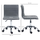 HOMCOM Adjustable Swivel Office Chair with Armless Mid-Back in PU Leather and Chrome Base - Dark Grey - anydaydirect