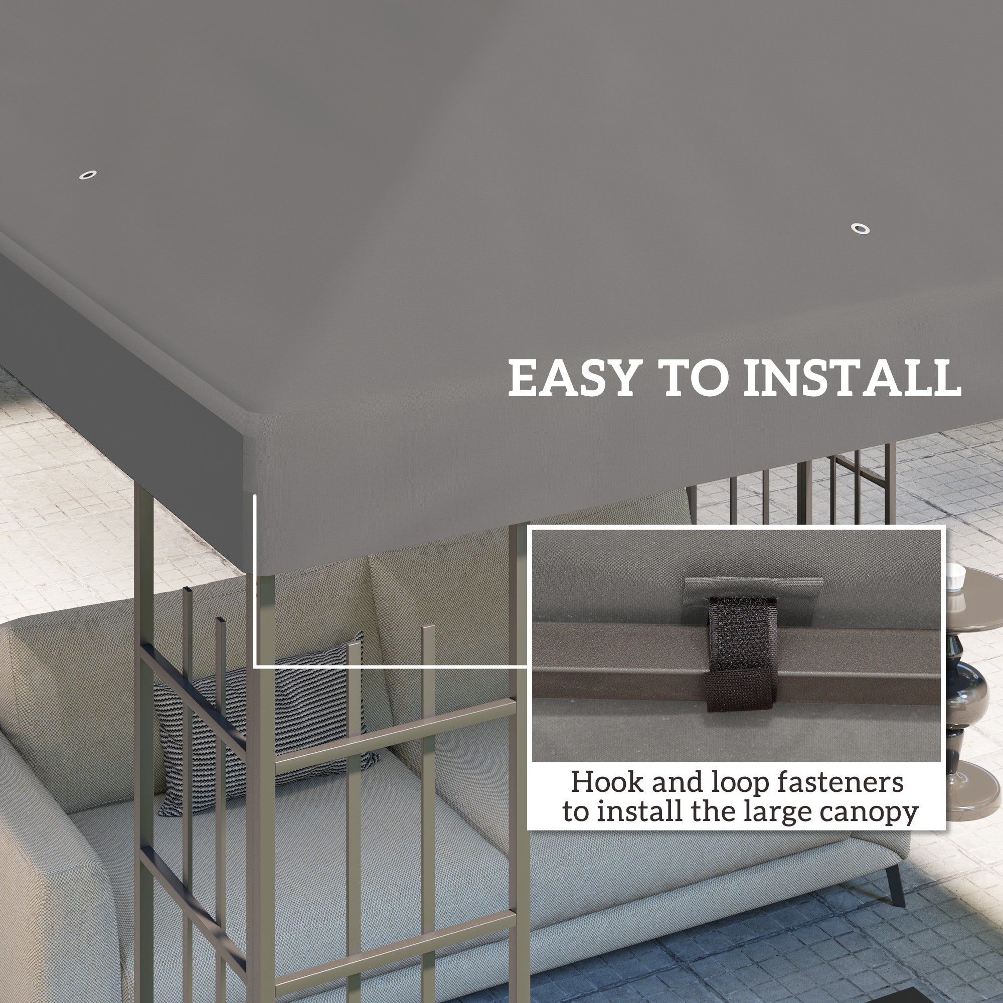 Outsunny 3 x 3(m) Gazebo Frame Replacement - Grey - anydaydirect