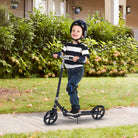 HOMCOM Foldable Kids Scooter, Adjustable Height, Rear Brake, Ride On Toy for Ages 3-8, Black - anydaydirect