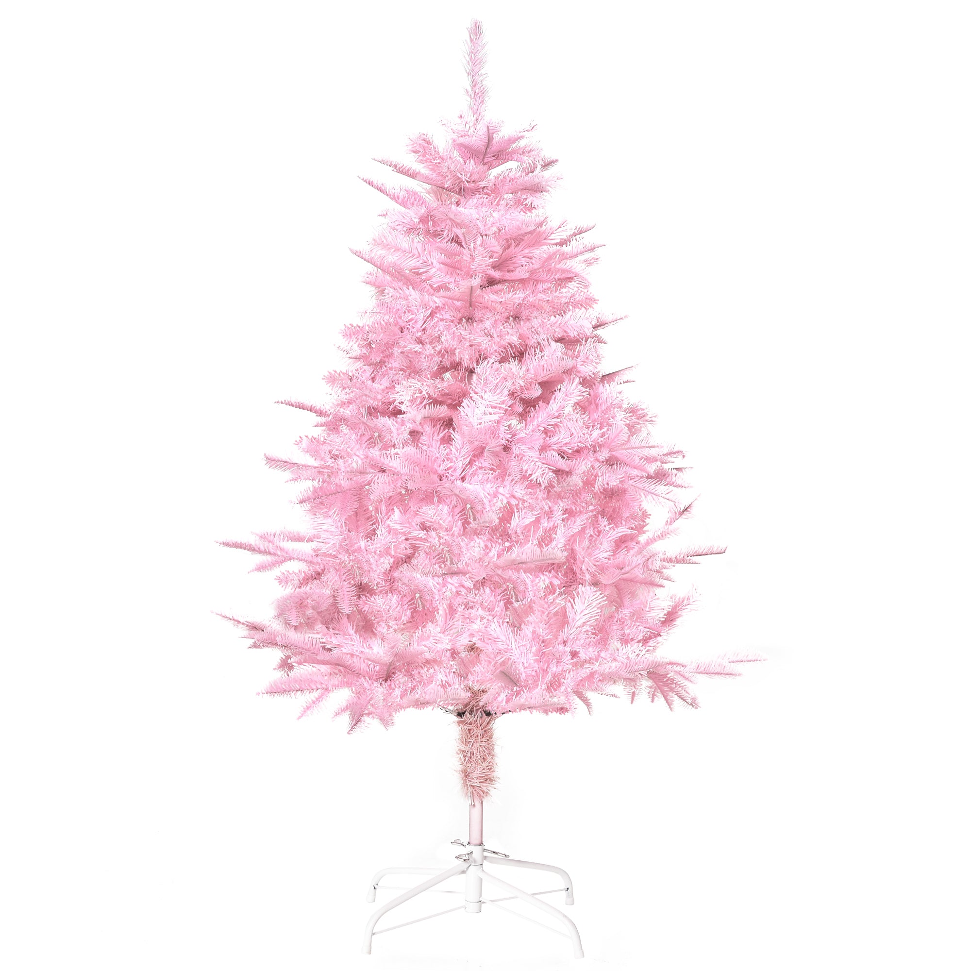HOMCOM 4FT Pop-up Artificial Christmas Tree Holiday Xmas Holiday Tree Decoration with Automatic Open for Home Party, Pink - anydaydirect