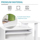HOMCOM Computer Desk with Sliding Keyboard Tray Storage Drawer Shelf Home Office Workstation White - anydaydirect
