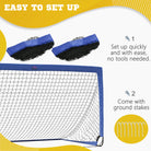 HOMCOM Set of 2 Football Goal Net 6 x 3 ft Foldable Outdoor Sport Training Teens Adults Football with Carrying Bag Blue - anydaydirect