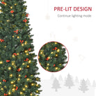 HOMCOM 6FT Prelit Artificial Pencil Christmas Tree with Warm White LED Light, Red Berry, Holiday Home Xmas Decoration, Green - anydaydirect