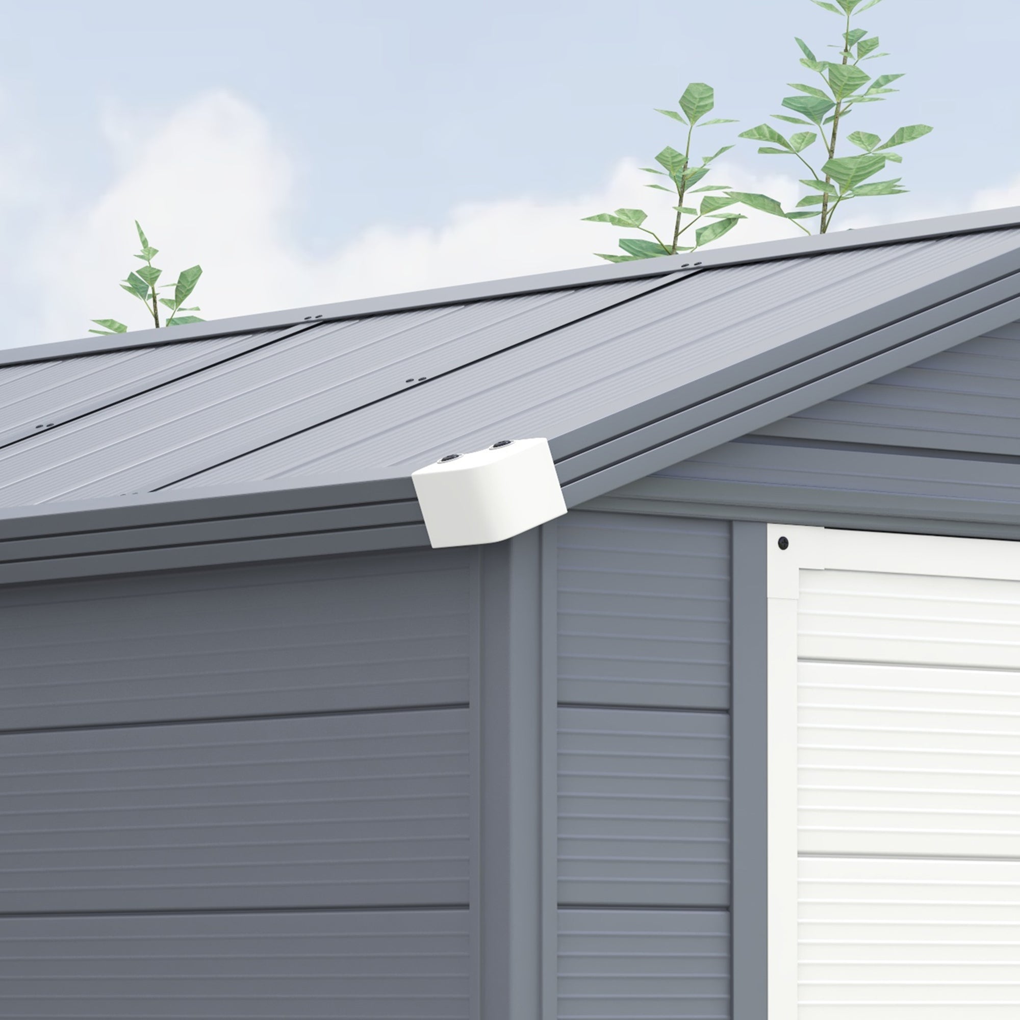 Outsunny 4 x 6ft Garden Shed with Foundation Kit, Polypropylene Outdoor Storage Tool House with Ventilation Slots and Lockable Door, Grey - anydaydirect