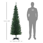 HOMCOM 1.8m Artificial Christmas Tree Pine Tree W/Plastic Stand-Green - anydaydirect