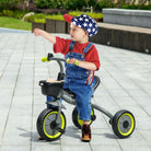AIYAPLAY Kids Trike, Tricycle, with Adjustable Seat, Basket, Bell, for Ages 2-5 Years - Black - anydaydirect