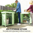 Outsunny Small Shed, Wooden Garden Shed with Openable Hinged Roof and Removable Shelf, 74 x 43 x 88 cm, Light Green - anydaydirect