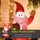 HOMCOM Christmas Inflatable Santa Claus Outdoor Home Seasonal Decoration w/ LED Light - anydaydirect