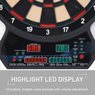 HOMCOM Electronic Hanging Dartboard LED Digital Score Set 27 Games and 202 Variations with 12 Soft Tip Darts - anydaydirect