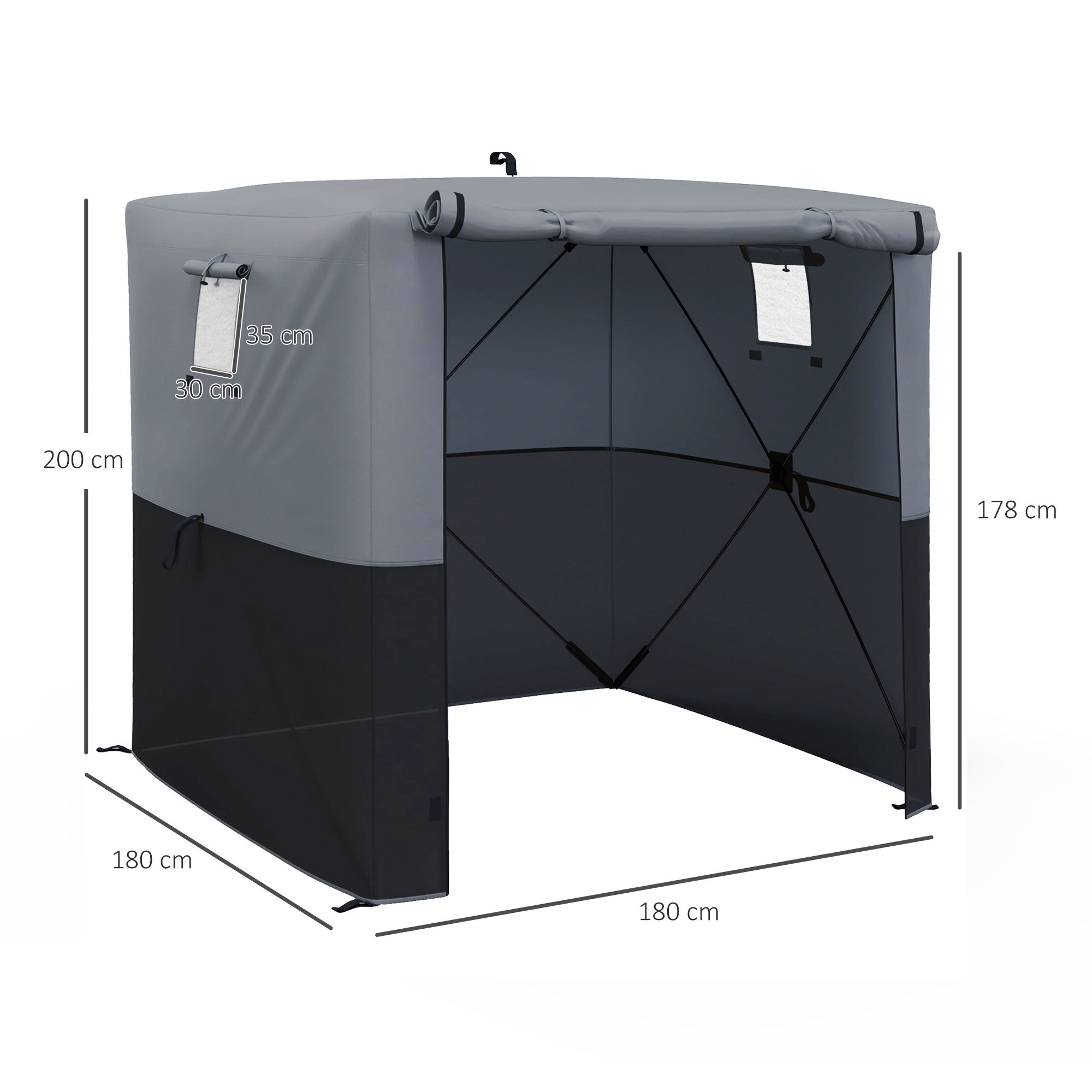 Outsunny 2 x 2m Pop-Up Gazebo, with Accessories - Black - anydaydirect