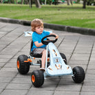 HOMCOM Kids Adjustable Seat PP Pedal Go-Kart Blue/Orange - anydaydirect