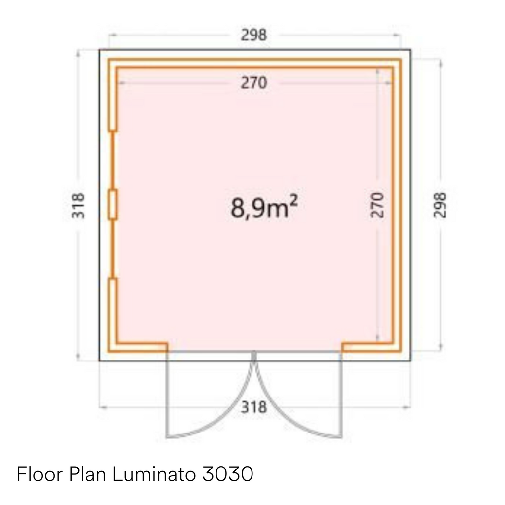 Telluria Luminato Steel Garden Room - 3m x 3m (10x10ft)