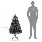 HOMCOM 4ft Pre Lit Christmas Tree Artificial Tree with Multi-Coloured Fiber Optic LED Light(4ft (120cm)) - anydaydirect