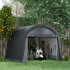 Outsunny 3 x 3(m) Garden Storage Tent, Heavy Duty Outdoor Shed, Waterproof Portable Shed Storage Shelter with Galvanised Steel Frame for Bike, Motorcycle, Garden Tools, Grey - anydaydirect