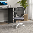 Vinsetto Armless Desk Chair, Mesh Office Chair, Height Adjustable with Swivel Wheels, Grey - anydaydirect