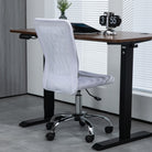Vinsetto Computer Desk Chair, Mesh Office Chair with Adjustable Height and Swivel Wheels, Armless Study Chair, White - anydaydirect