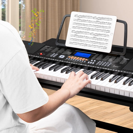 Glarry 61-Key Portable Keyboard w/LCD Screen, Microphone - anydaydirect