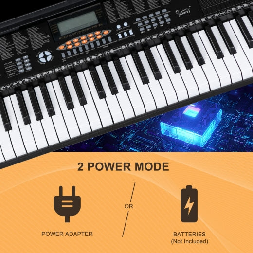 Glarry 61-Key Portable Keyboard w/LCD Screen, Microphone - anydaydirect