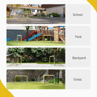 HOMCOM Two Football Goal Nets, Foldable Outdoor Sport Training Equipment, for Teens, Adults, with Carrying Bag, Yellow - anydaydirect