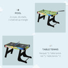 HOMCOM Folding Multi Gaming Table 4 in 1 Hockey, Football Table, Table Tennis, Billiards For Play Fun - anydaydirect