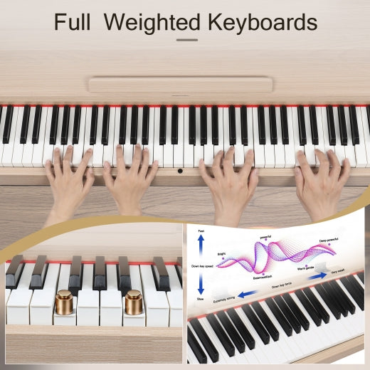 Glarry GDP-203 88 Key Standard Full Weighted Hammer-action Keybed Digital Piano - anydaydirect