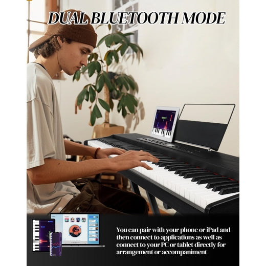 Glarry GPP-203D01 88 Key Full Size Semi-Weighted Standard Electric Digital Piano Black - anydaydirect