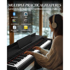 Glarry GDP-205S01 88-Key Fully Weighted Upright Digital Piano with Flip Cover Black - anydaydirect