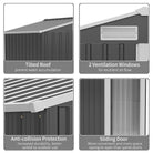 Outsunny 5ft x 4ft Garden Metal Storage Shed, Tool Storage Shed with Sliding Door, Sloped Roof and Floor Foundation for Garden, Backyard, Patio, Grey - anydaydirect