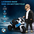 HOMCOM 6V BMW S1000RR Licensed Kids Electric Motorbike with Headlight, Music, Blue - anydaydirect