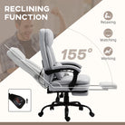 Vinsetto Office Chair, Ergonomic Desk Chair with 6-Point Vibration Massage and Lumbar Heating, Computer Chair with Lumbar Support Pillow, 155° Reclining Back and Footrest, Grey - anydaydirect