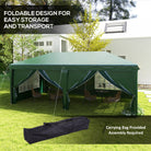 Outsunny 3 x 6m Pop-Up Gazebo, with Curtain Walls and Windows - Dark Green - anydaydirect