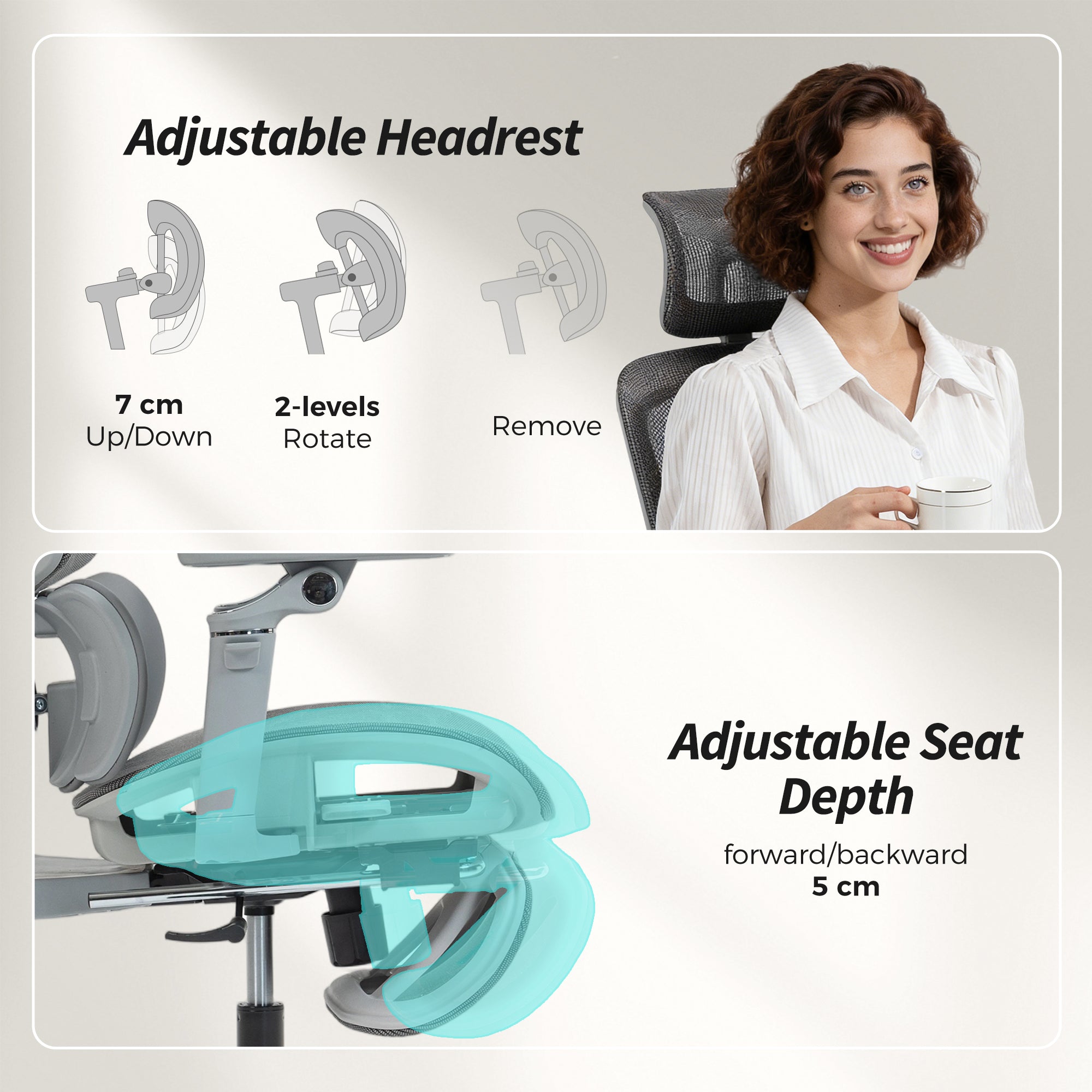 HOMCOM Ergonomic Office Chair Special, High Back Mesh Desk Chair, Grey - anydaydirect