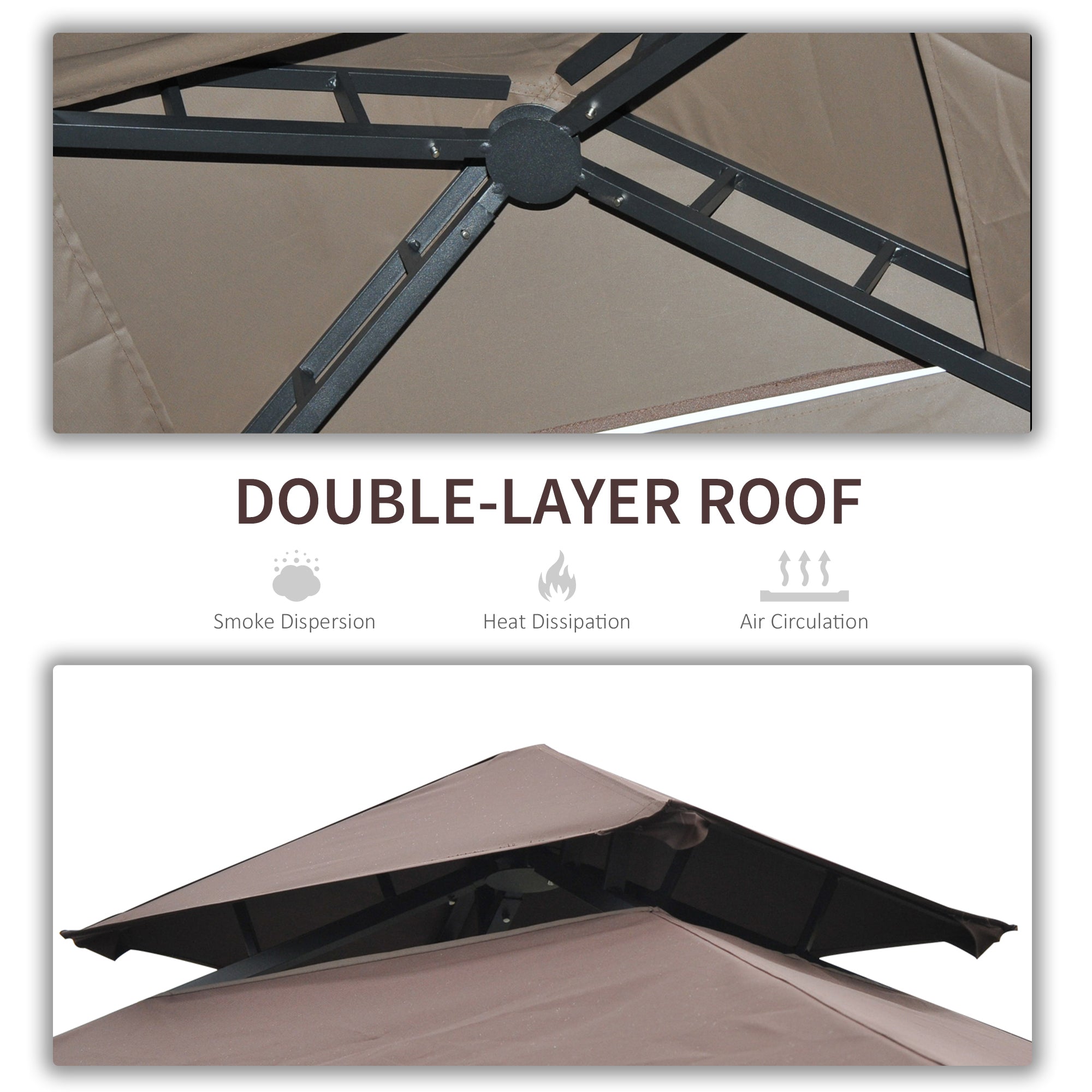 Outsunny 2.5 x 1.5m BBQ Tent Camping Picnic Gazebo Marquee Shelter Portable Waterproof - anydaydirect