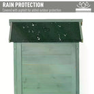 Outsunny Wooden Garden Cabinet 3-Tier Storage Shed 2 Shelves Lockable Organizer with Hooks Foot Pad 74 x 55 x 155cm Green - anydaydirect