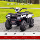 HOMCOM 12V Kids Quad Bike with Forward Reverse Functions, Electric Ride On ATV with Music, LED Headlights, for Ages 3-5 Years - White - anydaydirect