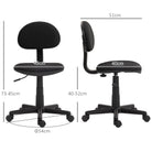 HOMCOM Small Armless Office Chair - Black - anydaydirect