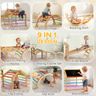 AIYAPLAY 9 in 1 Toddler Climbing Frame with Ramp, Slide, Arch, Ladder, Blackboard for 18-48 Months - anydaydirect