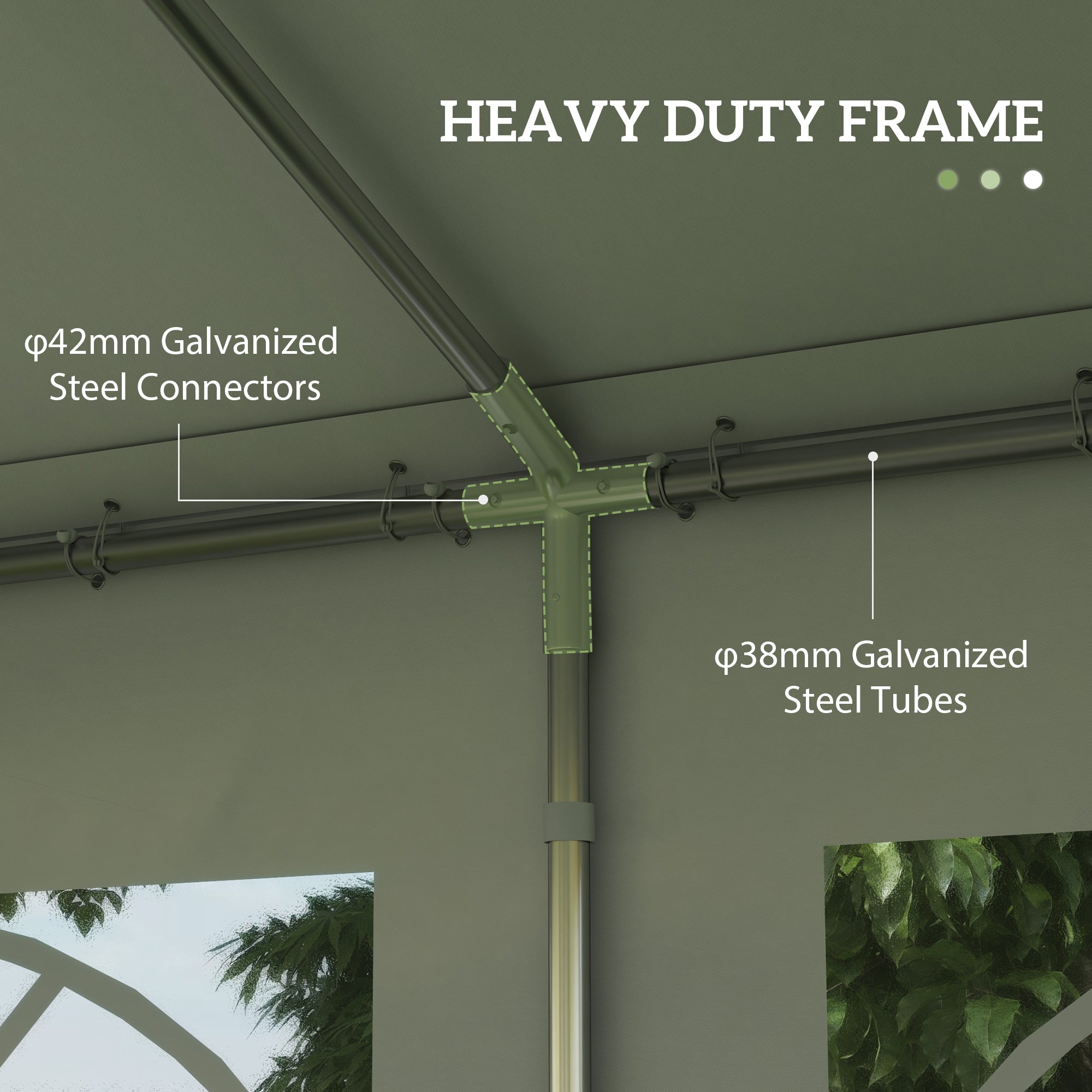 Outsunny 6m x 4m Garden Gazebo, Galvanised Marquee Party Tent with Removable Sides and Windows for Parties, Wedding and Events, White - anydaydirect