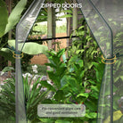 Outsunny Small Greenhouse, Garden Tomato Growhouse with 2 Zipped Doors, Portable Indoor Outdoor Green House, 90 x 90 x 145cm, Clear - anydaydirect