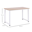 HOMCOM Computer Desk, Writing Table, 120 x 60 x 76cm Workstation for Home Office, Study with Metal Frame, Simple Assembly, White - anydaydirect