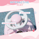 AIYAPLAY Foot To Floor Ride On Car Sliding Car w/ Air Horn, Anti-Over-Backwards, 18 to 36 Months - Pink - anydaydirect